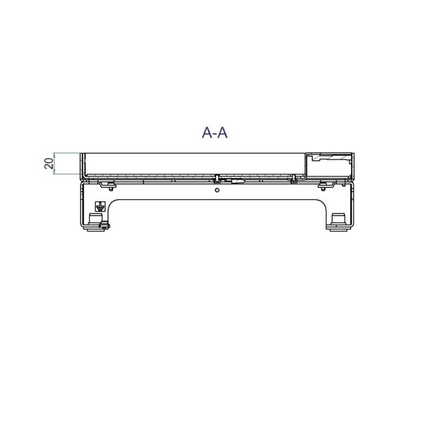 Produktbild UBD 264 202  -  Unterflur-Bodendose UBD 260 inkl. Deckel mit Kante, geschlossen, 20mm Vertiefung und 1 Bürstenauslass